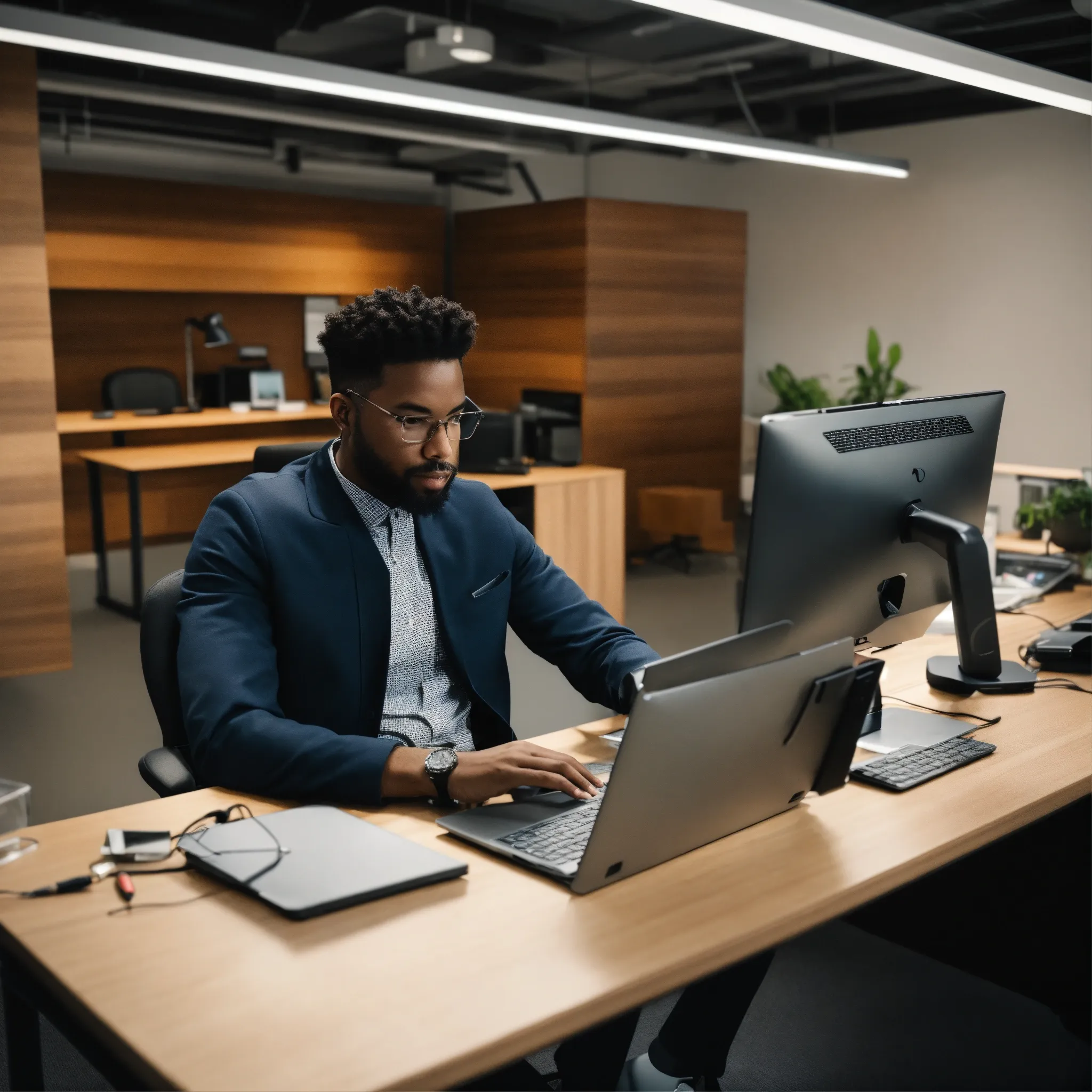 Person demonstrating poor seated posture at desk
